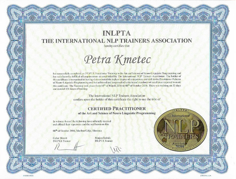 NLP certifikat